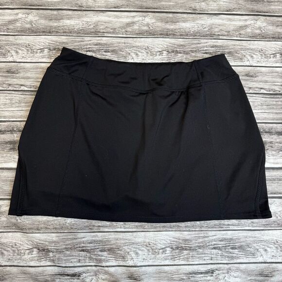 Tangerine Women's Black Athletic Mini Skirt S SM Small Zipper Pocket Mid Rise - Picture 11 of 12